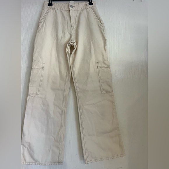 H&M Women's Cream Wide Leg Jeans - Picture 4 of 11